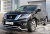 Пороги труба d76 с накладкой (вариант 1) NISSAN Pathfinder 2014-