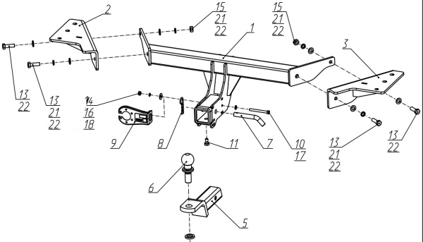 Фаркоп BERG «быстросъемный под квадрат» для Haval F7 II (2024-)