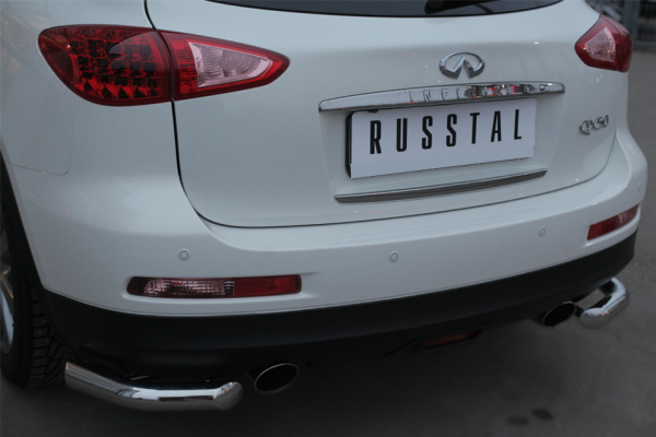 Фото Защита заднего бампера уголки d63(секции) INFINITI QX 50 2014-2016