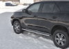 Фото Пороги труба 120х60 овал с проступью(лист алюм пыльник) TOYOTA FORTUNER 2017-
