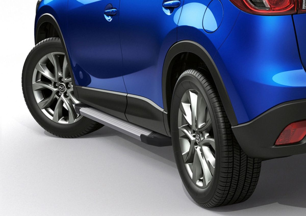 Фото Пороги алюминиевые Rival "Silver" для Mazda CX-5 2011-2015-2017