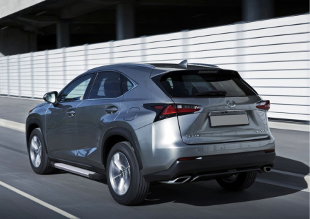 Пороги алюминиевые Rival "Silver" для Lexus NX 2014-2017