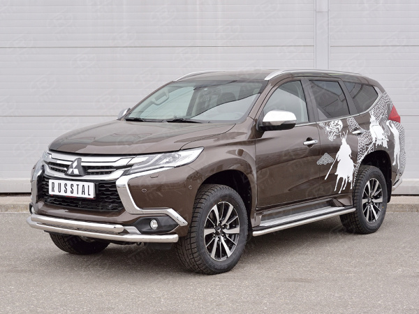 Фото Защита переднего бампера d63 секция-d63 дуга MITSUBISHI PAJERO SPORT 2016