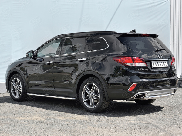 Фото Защита заднего бампера d63 дуга HYUNDAI SANTA FE GRAND 2016-2018