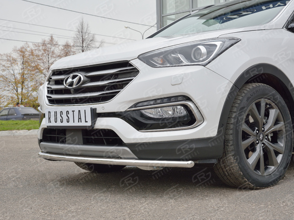 Фото Защита переднего бампера d42 секция HYUNDAI SANTA FE PREMIUM 2015-2017