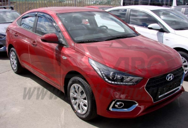 Фото Дефлекторы боковых окон Hyundai Solaris SD (2017-) (4дв) (темн)