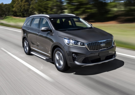 Пороги алюминиевые Rival "Bmw-Style" для Kia Sorento Prime 2018-