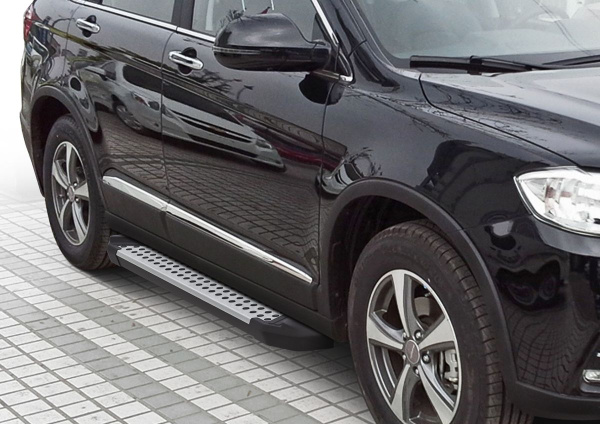 Фото Пороги алюминиевые Rival "Bmw-Style" для Haval H6 2014-
