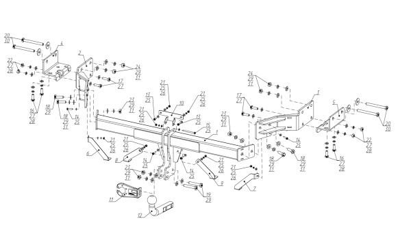 фото Фаркоп BERG для Hyundai Santa Fe II (2005-2012)