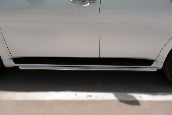 Фото Защита порогов d42 (укороченная) INFINITI QX 80 2014-2017