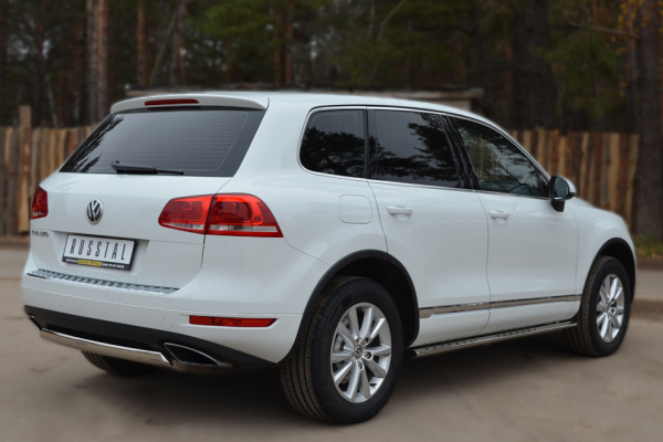 Фото Защита заднего бампера d75х42 овал (дуга) VOLKSWAGEN Touareg 2010-2013