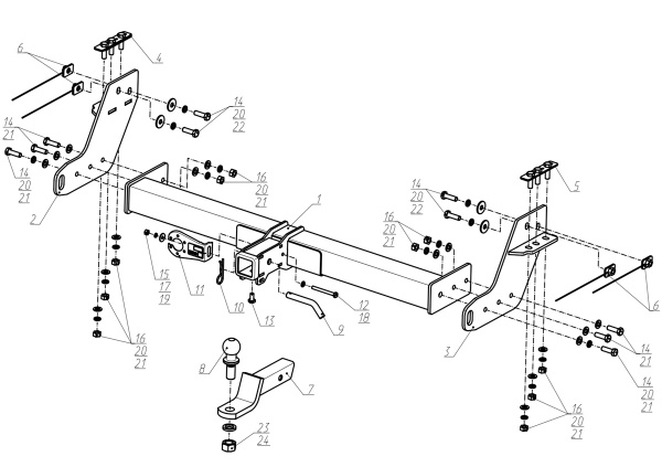 Фаркоп BERG для Changan Hunter Plus I (2023-) «быстросъемный под квадрат»