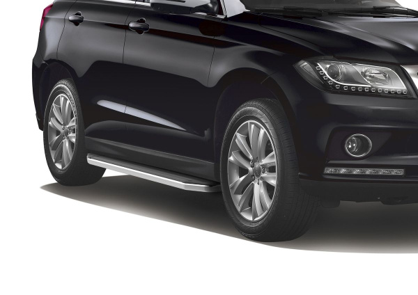 Фото Пороги алюминиевые Rival "Premium" для Haval H2 2014-