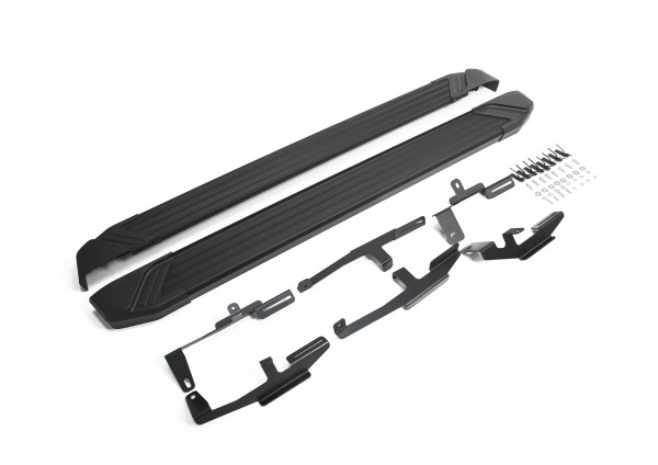 Фото Пороги алюминиевые Rival "Black" для Mazda CX-5 2017-