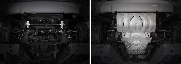 Фото Защита радиатора, картера, КПП и РК Rival для Mitsubishi L200 V 2015-2018 2018-н.в., алюминий 4 мм, с крепежом, K333.4046.3