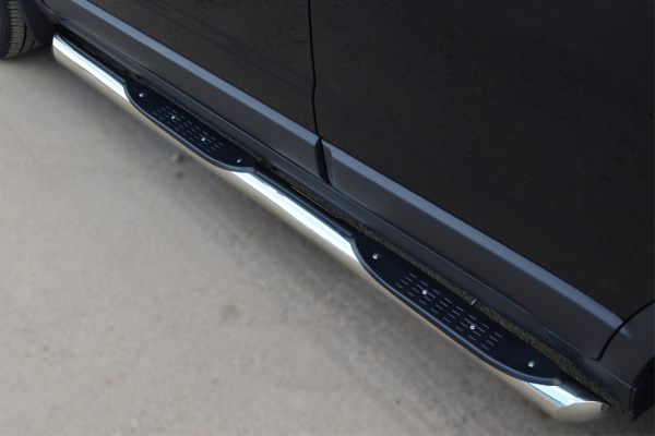 Фото Пороги труба d76 с накладкой (вариант 1) OPEL ANTARA 2012-