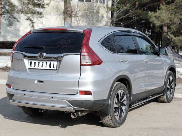 Фото Защита заднего бампера 75х42 дуга HONDA CR-V 2015-2016 2.0
