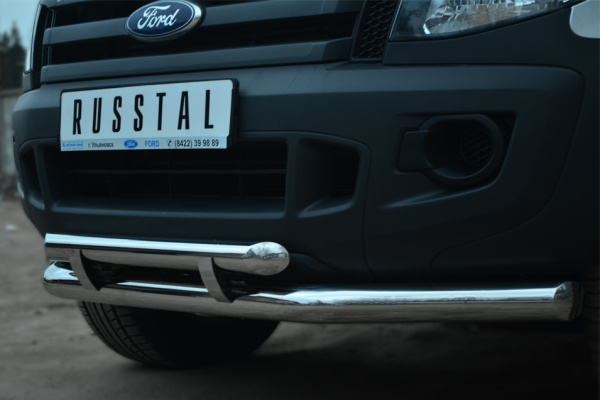 Фото Защита переднего бампера d76 (секции) d63 (дуга) с декор элементами FORD RANGER 2011-