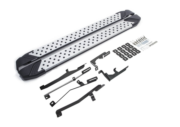 Фото Пороги алюминиевые Rival "Bmw-Style" для Hyundai Grand Santa Fe 2012-2016-