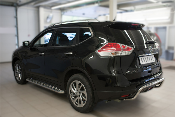 Фото Защита заднего бампера d42 (волна) NISSAN X-Trail 2015-2017