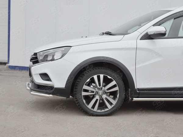Фото Защита переднего бампера d42 секции-d42 дуга LADA VESTA SW CROSS 2017-