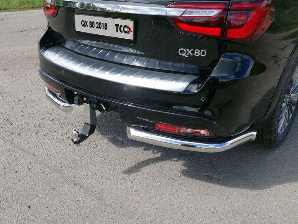 Фото Защита задняя (уголки) 76,1 мм для Infiniti QX 80 2018-