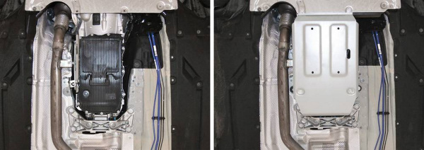 Фото Защита КПП Rival для BMW 2-series RWD 2014-н.в., алюминий 4 мм, с крепежом, 333.0528.1