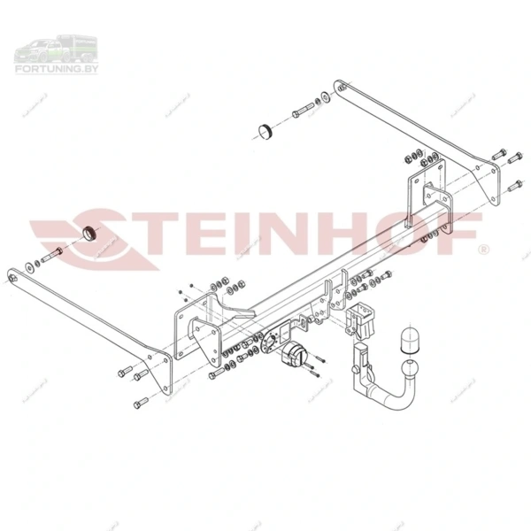 Фаркоп Steinhof (Польша) «быстросъемный на ключ» для Audi A8 III «D4» (2009-2017)