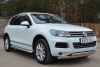 Фото Пороги труба d42 с листом (лист алюм,проф.нерж)(вариант 1) VOLKSWAGEN Touareg 2010-2013