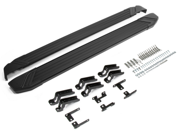 Фото Пороги алюминиевые Rival "Black" для Haval F7 2019-н.в./F7x 2019-н.в.