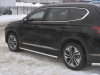 Пороги труба 120х60 овал с проступью HYUNDAI SANTA FE 2018-