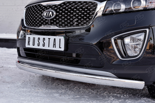 Фото Защита переднего бампера 75х42 дуга KIA SORENTO PRIME CRDI 2015-2018