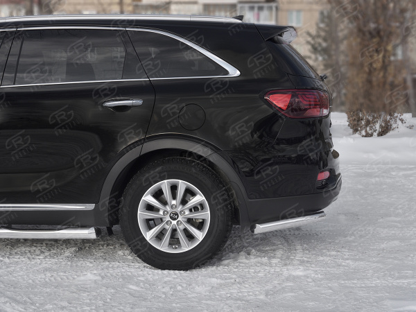 Фото Защита заднего бампера уголки d63 секции KIA SORENTO PRIME 2018-