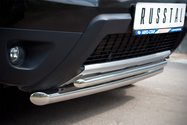 Фото Защита переднего бампера d63/42 (дуга) RENAULT Duster 4x4 2011-2014
