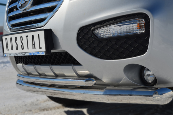 Фото Защита переднего бампера d76 (секции)/d42 (дуга) LIFAN X60 2011-2016