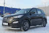 Пороги труба d76 с накладкой (вариант 1) HYUNDAI Santa Fe 2012-2015