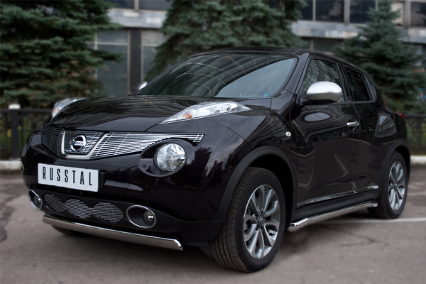 Фото Защита переднего бампера d75х42 овал NISSAN Juke 4х4 2010-2014