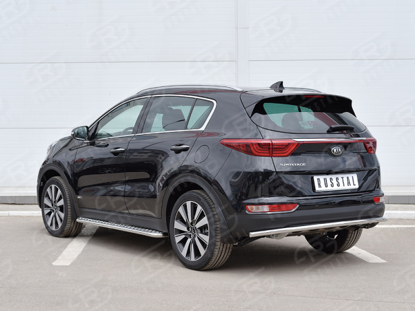 Фото Защита заднего бампера d42 секция (кроме GT-Line) KIA SPORTAGE 2016-2018