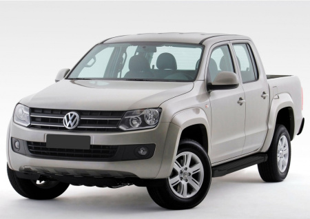 Пороги алюминиевые Rival "Black" для Volkswagen Amarok 2010-2016-