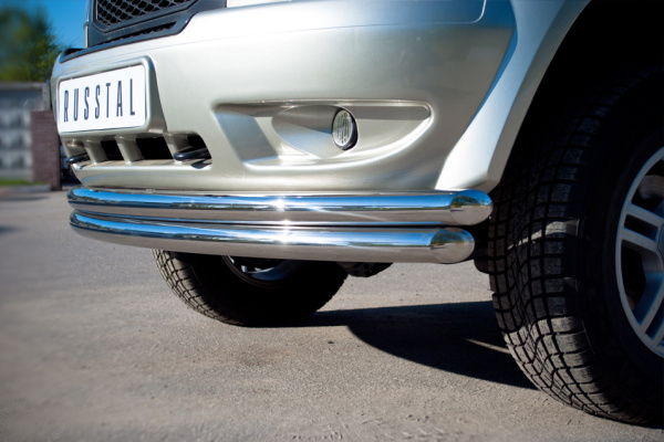 Фото Защита переднего бампера d63/63 (дуга) UAZ Patriot 2005-2013