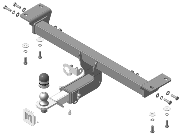фото Фаркоп Мотодор с оцинкованным шаром на Infiniti QX50 2018-