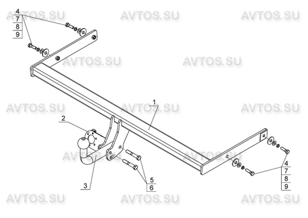 фото Фаркоп AvtoS для SKODA Octavia III (2013-2020)