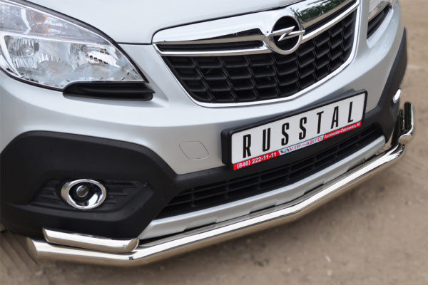 Фото Защита переднего бампера d63 (секции)/d42 (уголки) OPEL MOKKA 2013-