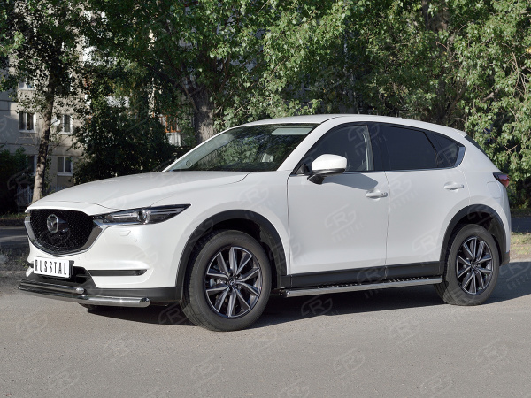 Фото Защита переднего бампера d63 секции-d42 дуга MAZDA CX-5 2017-