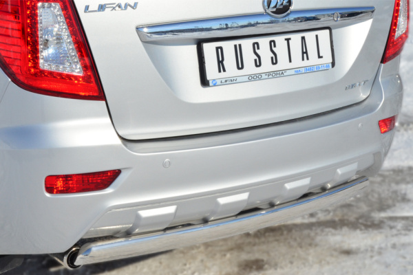 Фото Защита заднего бампера 75х42 овал LIFAN X60 2011-2016