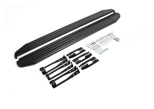 Фото Пороги алюминиевые Rival "Premium-Black" для Subaru Forester 2013-2015-