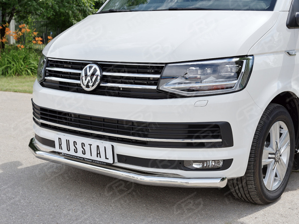 Фото Защита переднего бампера d63 секция VOLKSWAGEN Multivan Caravella Transporter Т6 2016 (короткая база)