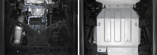 Фото Защита КПП Rival для Mercedes-Benz X-Class 4WD 2018-н.в., алюминий 4 мм, с крепежом, 333.3942.1