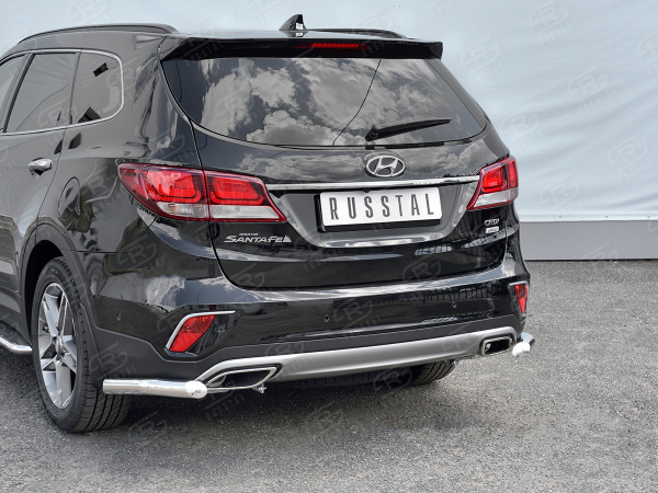 Фото Защита заднего бампера уголки d63 секции HYUNDAI SANTA FE GRAND 2016-2018