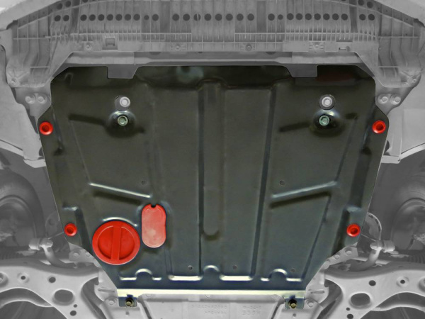 Фото Защита картера и КПП Автоброня для Toyota Auris V- 1,6; 1,8 2007-2013 2013-2015